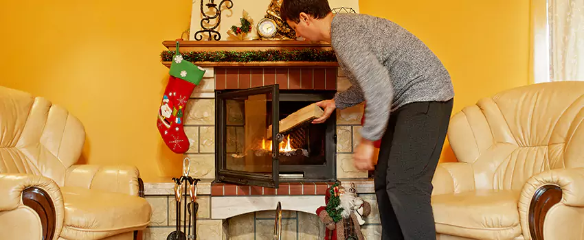 Rusted Metal Fireplace Restoration in La Marque, Texas